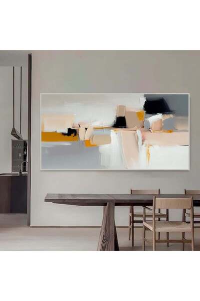 SND لوحة قماشية مودرن بتصميم الفن التشكيلي مع برواز فضي مجوف