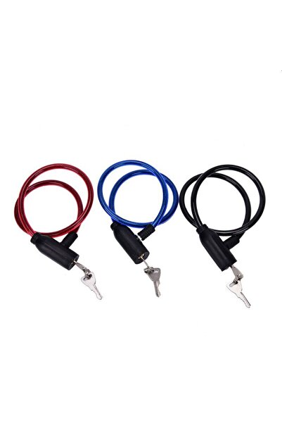 PROCART Bicycle anti-theft cable, key lock, length 62 cm, red