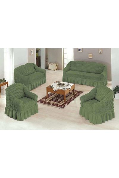 LILY HOME Set 4 Pieces Sofa and Armchair Covers - Green