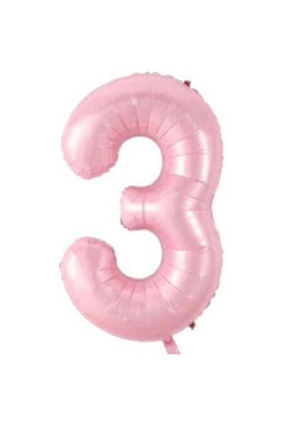 parti sürprizi Gold Butterfly Pink 3 Year Old Number Balloon Set