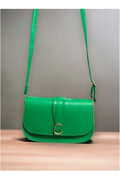 glowfit Women's Green Buckle Cross Strap Shoulder Bag