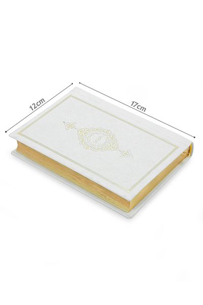 ihvanonline Kabe Patterned Special Boxed Thermo Leather Bag Size Quran Prayer Rug Mevlüt Set White