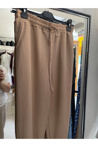 Yaren Moda Women's Bürümcük Fabric Pantalon with Leg Clamps