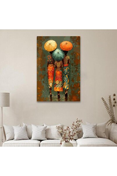 4gdran لوحة قماشية بتصميم أشخاص مع برواز خشبي مخفي