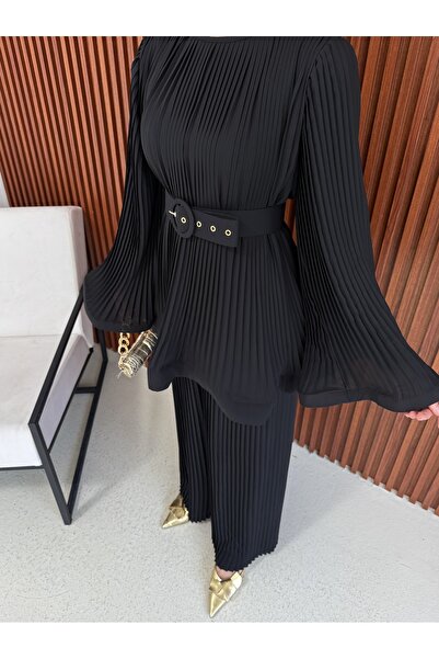 Melike Tatar Πλισέ Σετ με Ζώνη 32-2381