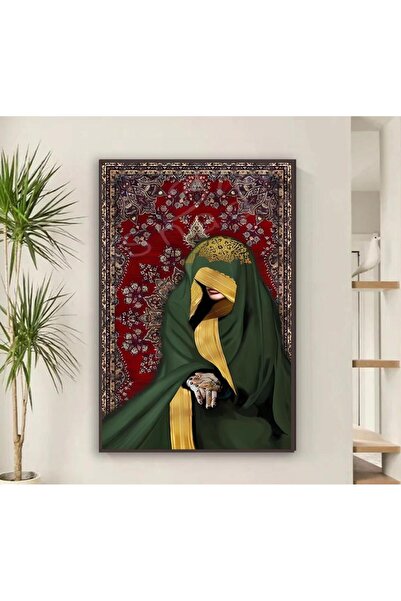 SND لوحة جدارية قماشية بتصميم فتاة عربية مع برواز شامبين مجوف