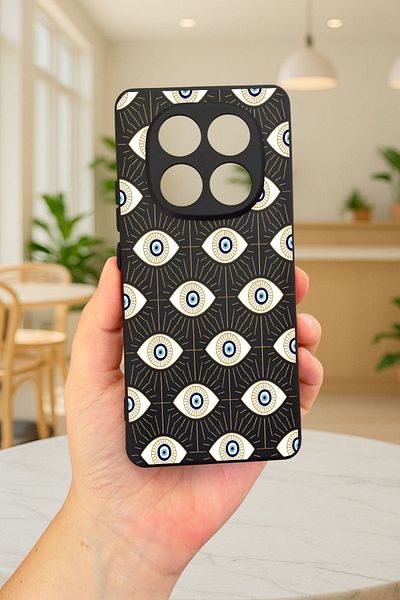 Vip Case Xiaomi Redmi Note 14 Pro 5G EVIL EYE منقوشة من السيليكون ممتصة للصدمات حافظة مطاطية كلاسيكية محمية 277
