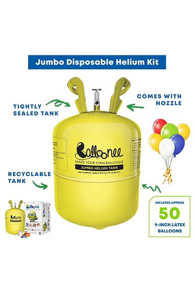 Balloonee Jumbo Disposable Helium Party Kit - Pack of 2