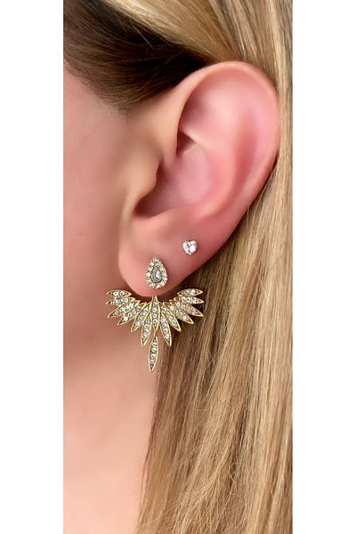 Store Diva Charm Glitter Angel Wing Earrings