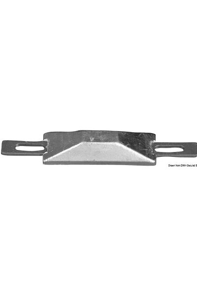 OSCULATI Anod dreptunghiular cu inserție din fontă galvanizată, 95x34x17 mm, prindere cu șuruburi sau sudabilă, formă hidrodinamică