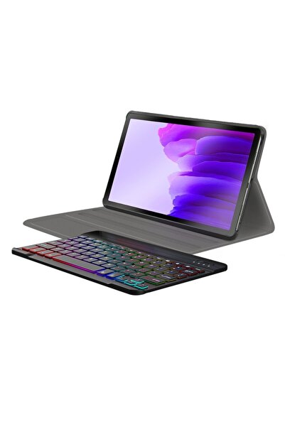 Rao Husă inteligentă cu tastatură pentru Samsung Galaxy Tab A7 Lite, CozyTab, V18, silicon, negru intens