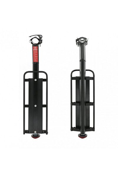 PROCART Suport pentru biciclete, aluminiu, model universal, cu lumină spate reflectorizantă roșie