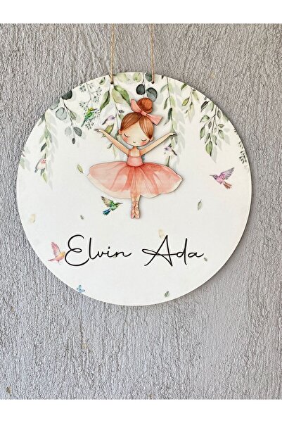 FORONEUS Balerin Kız Figürlü Ahşap Kapı Süsü