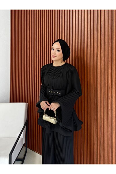 Melike Tatar Πλισέ Σετ με Ζώνη 32-2381