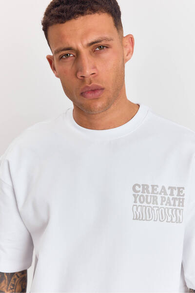 Weyeze Μπλουζάκι με λεπτομέρεια άνετη εφαρμογή με στάμπα πλάτης 36054WYZ