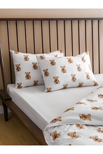 LC Waikiki Beyaz Ayı Teddy Baskılı Çift Kişilik Nevresim Seti