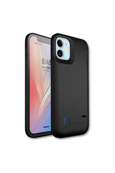 dalip Husa de protectie compatibila cu Apple iPhone 12/12 Pro, baterie 5000 mAh inclusa, cu stand, TPU, Ne