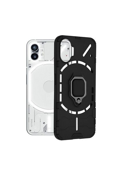 dalip Carcasă de protecție compatibilă cu Nothing Phone 1, scut din silicon cu inel, TPU, neagră
