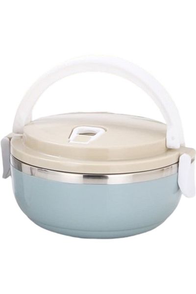 FEN Lunch box, 700 ml, stainless steel, handle, air valve, leak-proof closure, 15x8.5 cm, blue