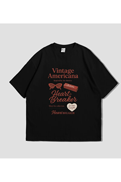 Marco Fresco Tricou oversize unisex cu imprimeu vintage Americana