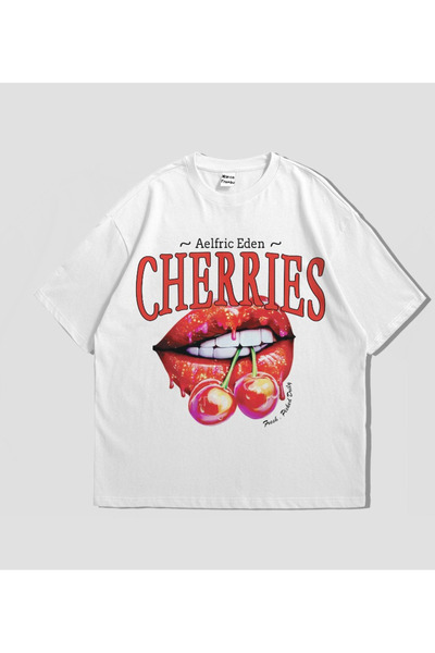 Marco Fresco Унисекс модерна тениска с принт на череши