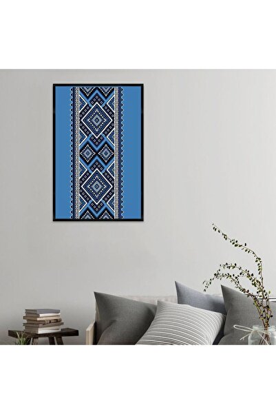 SND لوحة قماشية بتصميم الفن النجدي مع برواز أسود مجوف