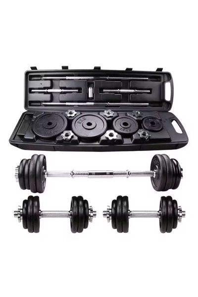 VAYNE Çantalı 50 Kg Döküm Demir Dambıl Seti – Ayarlanabilir Ağırlık, Taşıma Ç...