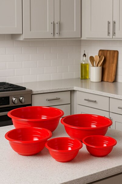Kitchen Line Redmix Bowl Set of 5 Red Badya