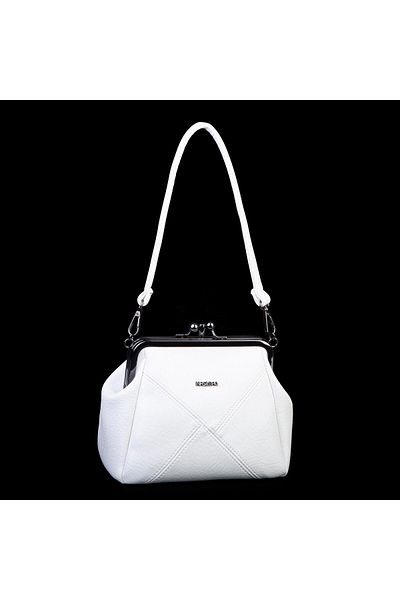 Nas Bag Geantă de umăr și crossbody pentru femei Mini Vintage Scholarship Clip-on White Victorian (20x17 cm)
