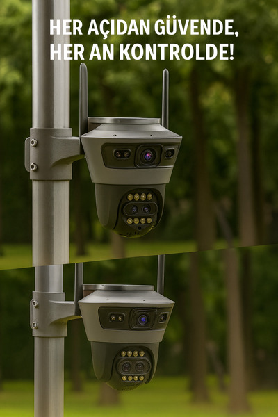 SMAYLİNG Wi-Fi Akıllı Güvenlik Kamerası | Gece Görüşlü, Hareket Takipli, Çift...