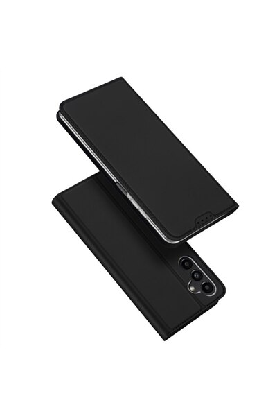 OEM Husa pentru Samsung Galaxy A24, Skin Pro, Piele ecologica, Black