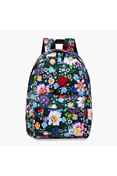 Herschel Supply Co. حقيبة ظهر مطبوعة بنقشة زهور من هيرشل سابلاي، مزودة بأحزمة...