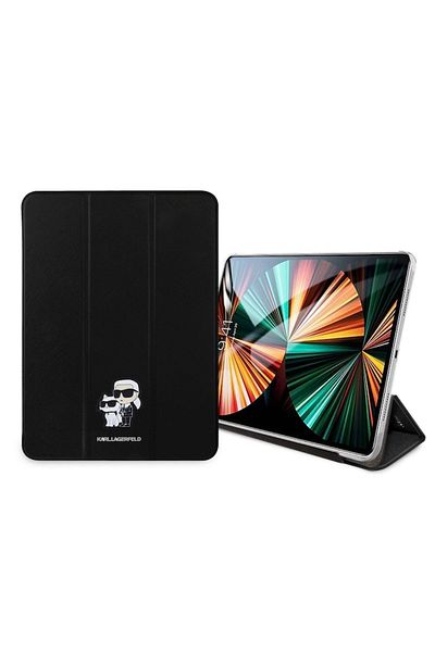 Gaudi Husă cu clapă pentru iPad Air 11 2024/Air 11 2025, Karl Lagerfeld, piele Saffiano, neagră
