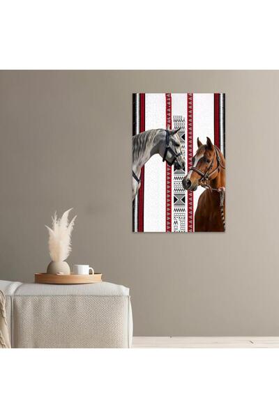 Marktna لوحة قماشية بتصميم الفن النجدي مع برواز خشبي مخفي