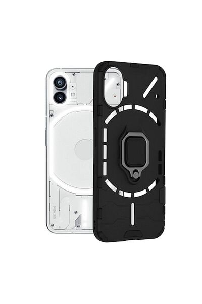 dalip Carcasă de protecție compatibilă cu Nothing Phone 1, scut din silicon cu inel, TPU, neagră