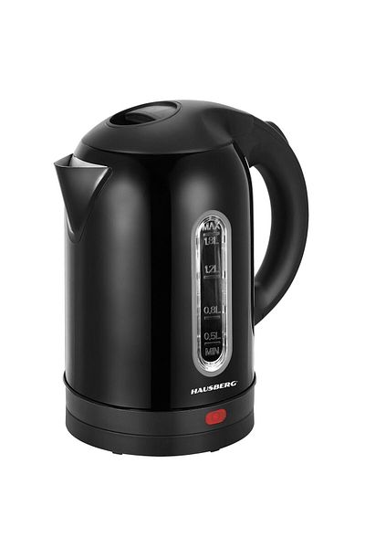 Hausberg Electric kettle HB-3621NG, 1800 W, 1.8 liters, 360 degree rotation, removable base, black