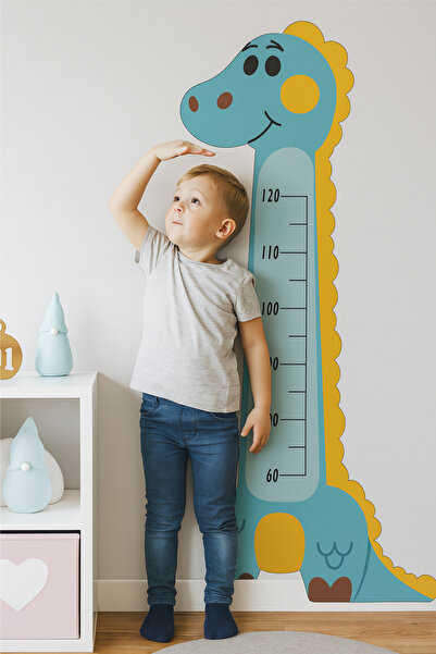 SDİGİTAL Sevimli Dinozor Temalı Boy Ölçer Duvar Sticker – 50x118 cm | Çocuk v...