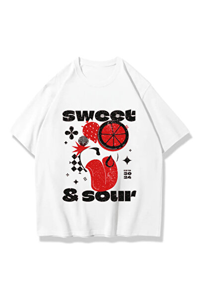 valeriae Tricou unisex oversize, spălat, cu decolteu în formă de cerc