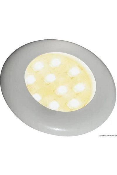 OSCULATI Plafoniera Led BatSystem Nova II, Montare in Nisa, Carcasa Abs Alb, 12 Led Smd, 145 Lumeni, 3000 K