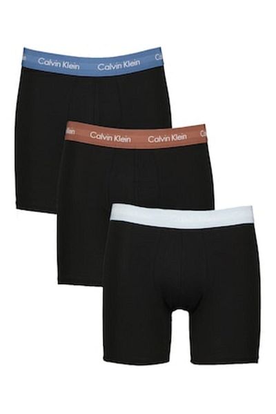 Calvin Klein , Set of boxers with logo - 3 pairs, Faded Black, Faded Red, Blue, L
