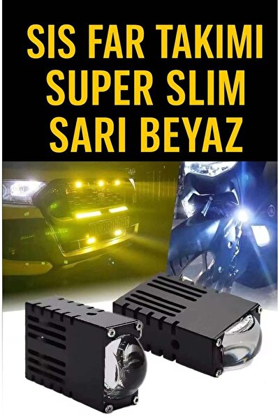C9 E-Mark Onaylı Super Slim Led Projektör Sarı Beyaz 40 W Motosiklet Sis Far Takımı