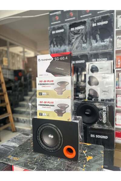 BSSOUND 4 ADET 20 CM MID 4 KANAL AMFİ 3500WAT AMFİ 1000LİK KABİNLİ BASS BS SOUND