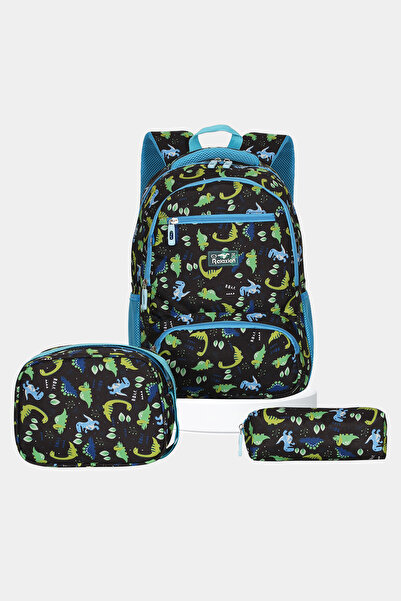 Relaxion Set of 3 Waterproof Primary School Backpack Set with Lunch Bag and Anatomical Back