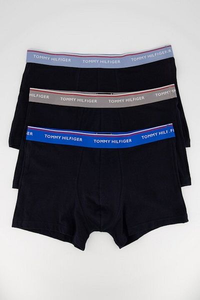Tommy Hilfiger , Set of Boxers with Logo Waistband - 3 Pairs, Grey, Navy, L
