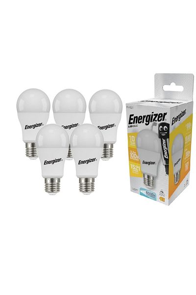 Energizer Set 5 becuri LED Energizer, 13.8W, GLS, 1521lm, E27, 6500K, echivalent 100w, lumina rece, clasa ener