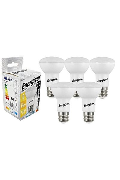 Energizer Set 5 becuri LED Energizer, 7W, R63, E27, 806 lumeni, 6500K, lumină rece, clasa energetică F
