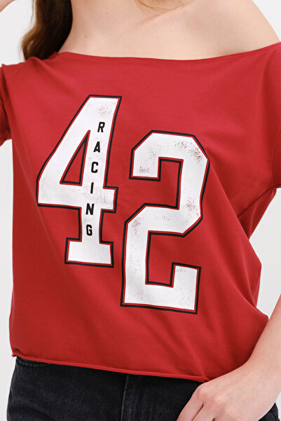 Addax Μπλουζάκι με στάμπα με λαιμόκοψη P1798