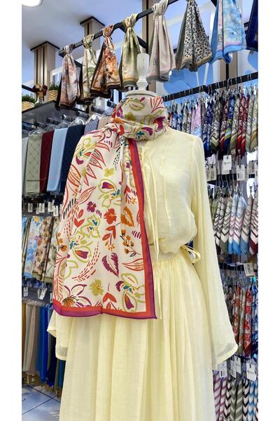 KUQOS Σάλι με βοτανικό σχέδιο