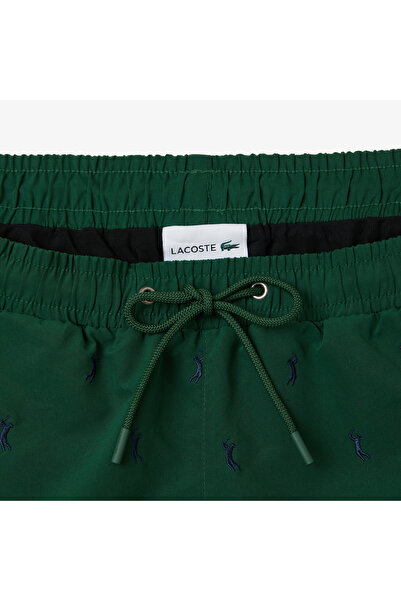 Lacoste Erkek Regular Fit Desenli Yeşil Mayo
