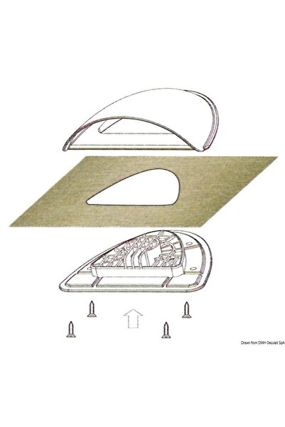 OSCULATI Gura de Ventilatie Barca - Aerisire, Montaj Usor, 107x112 mm